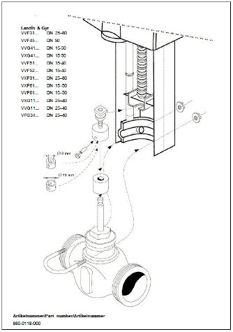 M800 L&G, Montagesats ventil